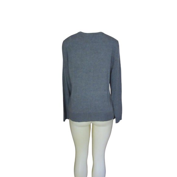 New w Tags, Christopher & Banks Gray Cardinal Birds Cardigan SZ M - Picture 4 of 5